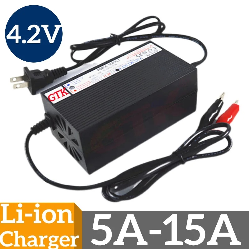 GTK Li-ion 4.2V 5A 7A 8A 10A 13A 15A Smart Charger 3.7V Iithium Ion Battery Charger for Single High Capacity Li-ion Battery