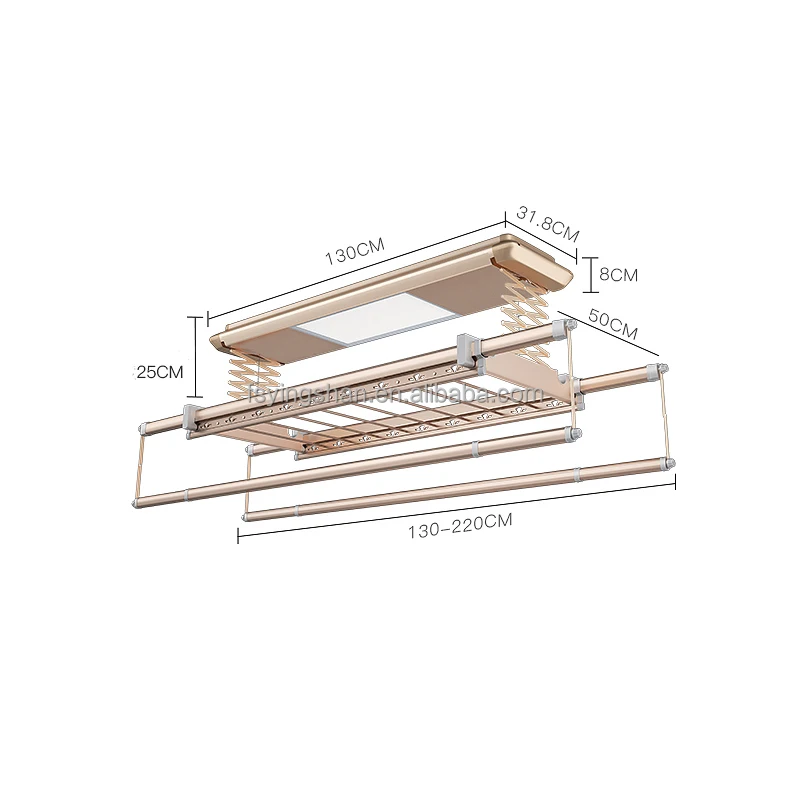 Adjustable Clothes Hanger Clothes Drying Rack Aluminum Alloy  Drying Racks Folding Clothes Gold Laundry Hanger Ceiling