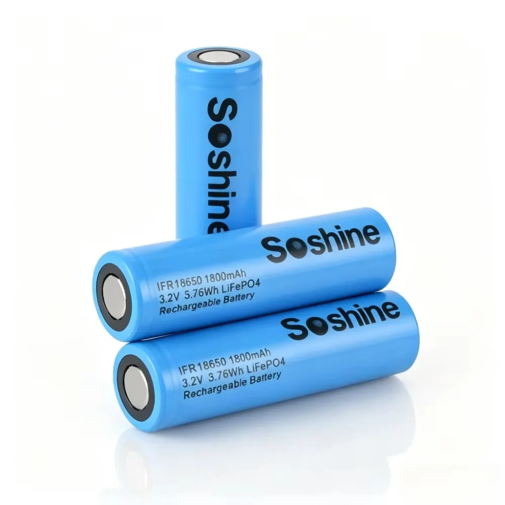 Bateria Soshine 3,2 V 18650 LiFePo4, bateria akumulatorowa 3,2 V 1800 mAh, baterie 18650 1800 mAh do ładowania, 2000 cykli, wysoka jakość. — zdjęcie produktu 6
