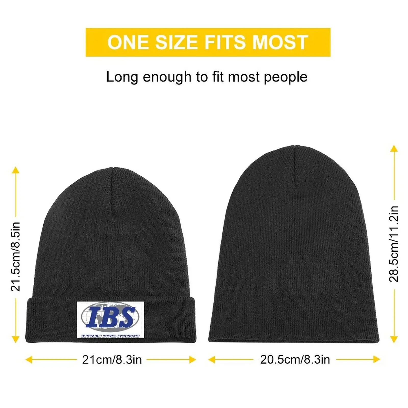 IBS - Irritable Bowel Syndrome (blue) Knitted Cap Thermal Visor Hood For Man Women's