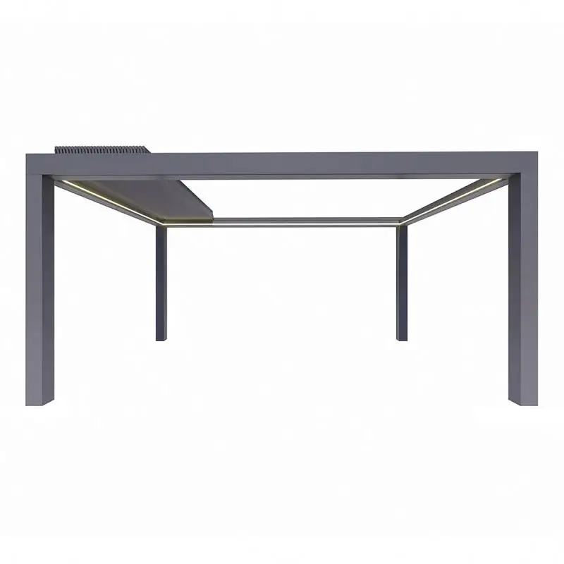 Modern Motorized Aluminum Retractable Pergola With Waterproof Louvered Roof Bioclimatic Outdoor Patio Gazebo Canopy