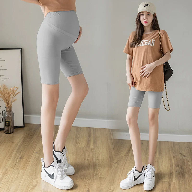 Summer Half Legging Pants for Maternity Waist Support Belly Tights Clothes for Pregnant Women Sports Yoga Youth Pregnancy Wear