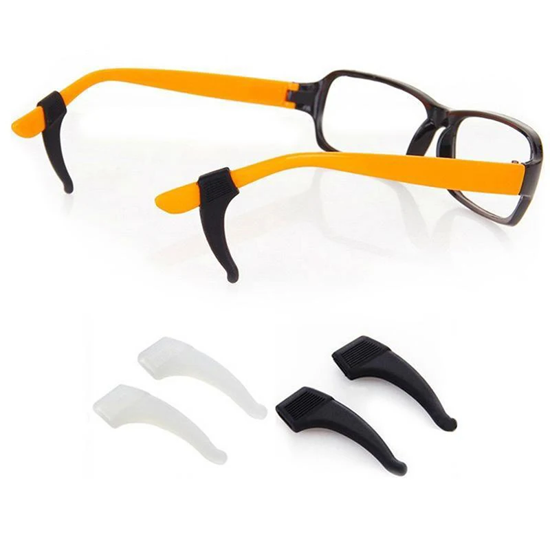 5Pairs Transparent Anti Slip Glasses Clear Silicone Ear Hooks Eyeglasses Grip Soft & Light Eyewear Holder Accessory