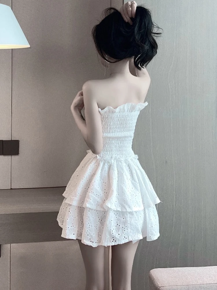 تنورة قصيرة جذابة للفتيات بحمالات وخصر مرتفع على الطراز الكوري، فستان للتنقل اليومي، تنورة قصيرة منتفخة للنساء الشابات