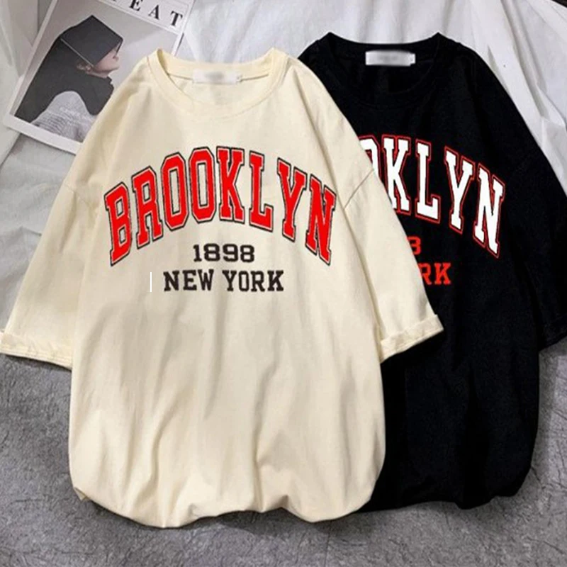 Brooklyn T Shirt Men Fashion T-shirt Men's and Women's Cotton T-shirt Summer Casual Street Short Sleeve Fashion Harajuku T-shirt