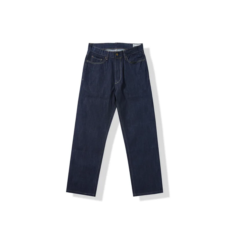 100% coton 13,2 oz jean en jean à lisière brute lourde - jambe droite avec coutures arquées classiques American Vintage OKONKWO