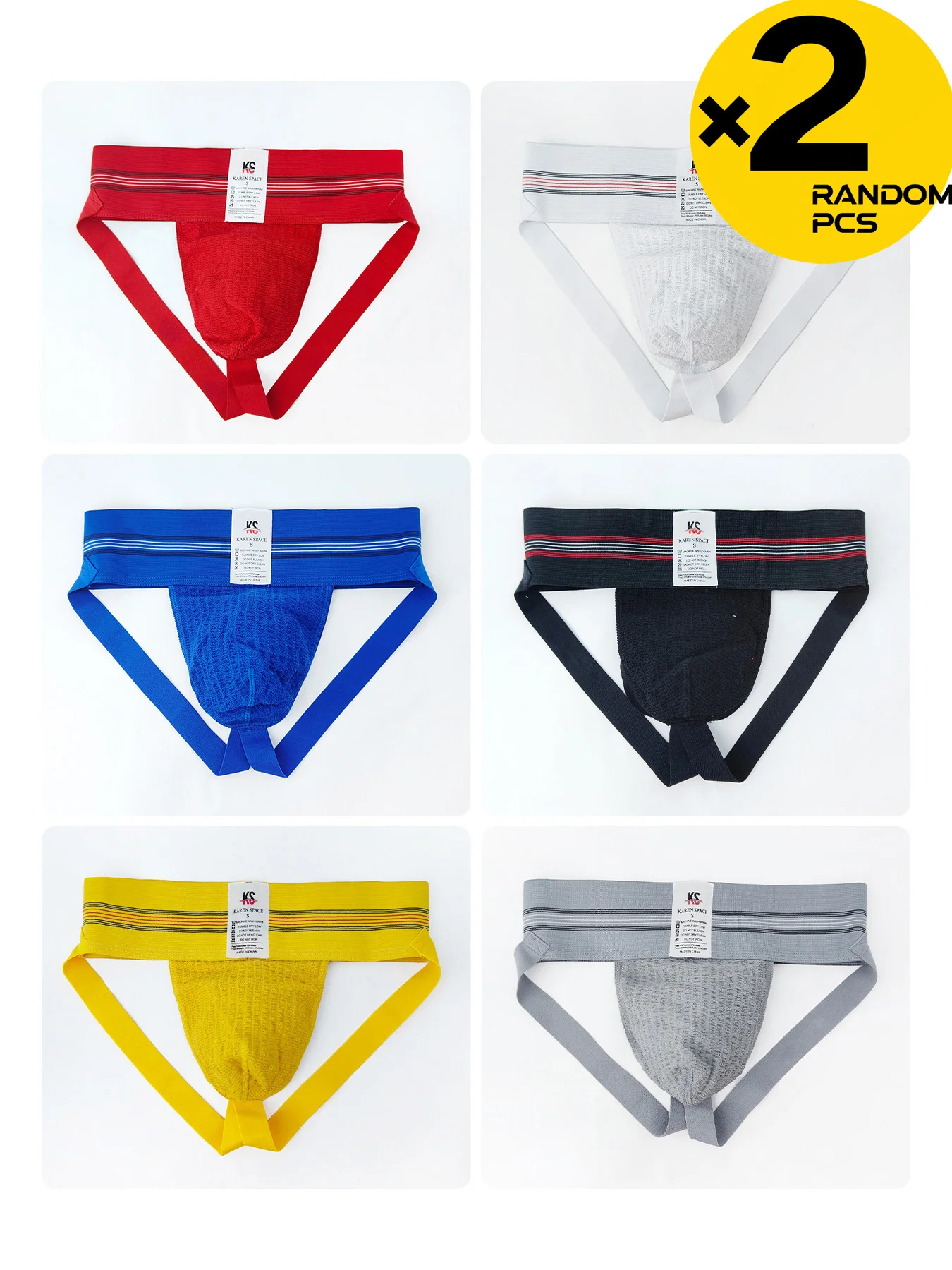 

Men's Shaping Sport Briefs High Waist Thick Belt Solid Color Youth Trendy Short Triangle Underwear 2pc Random Pack