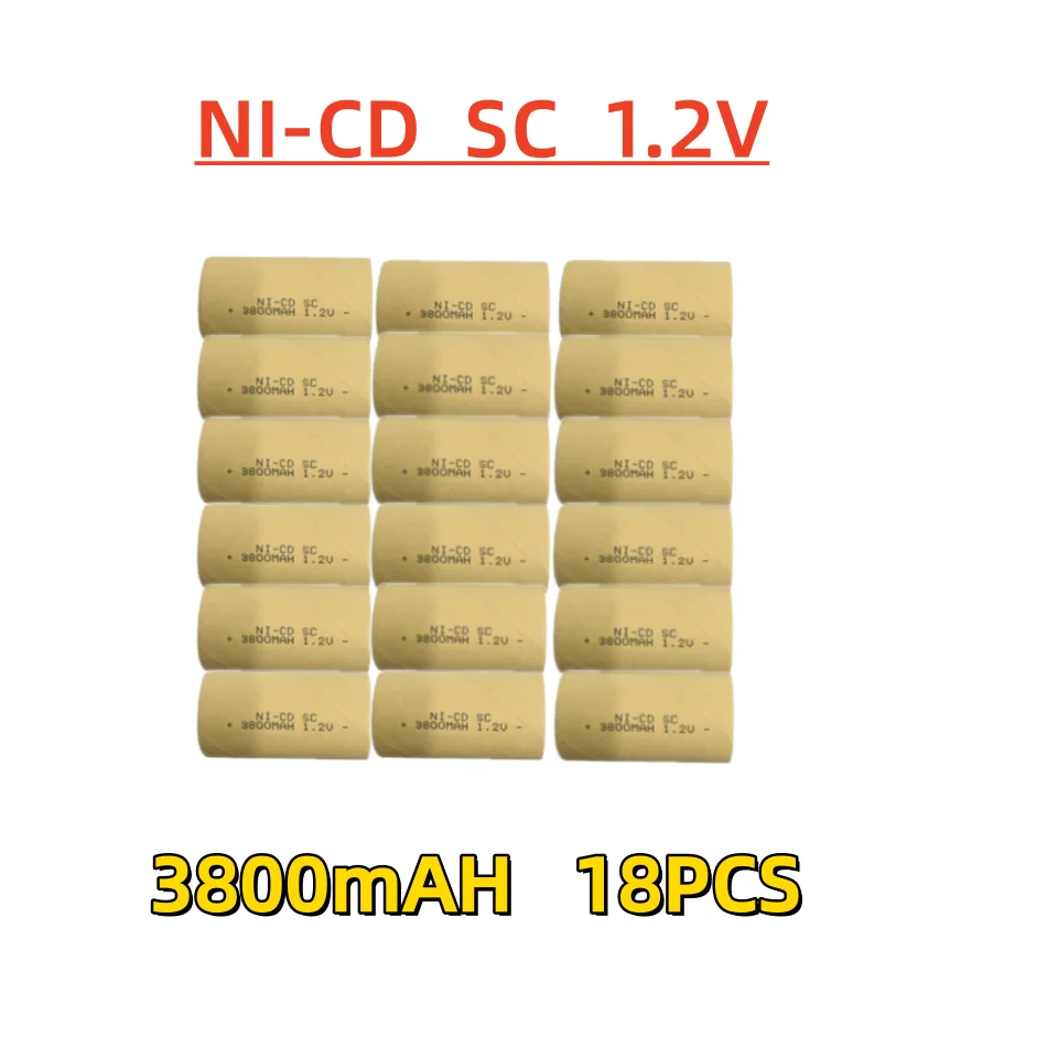 nickel-cadmium 3800mAh-2200mAH degradable hydrogen 1.2V rechargeable battery, used for hand drills, power tools, etc.