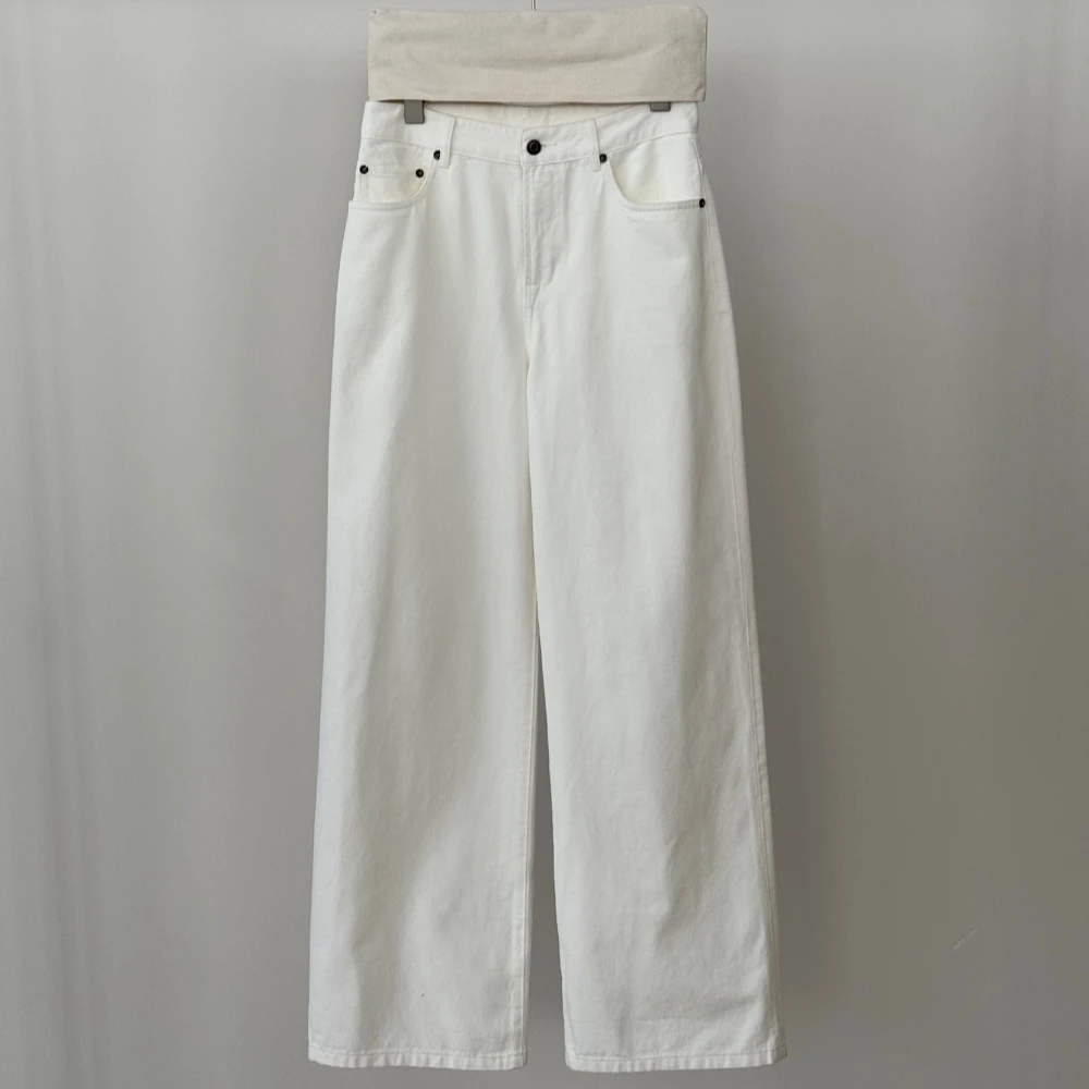 

Classic White Straight Leg Jeans