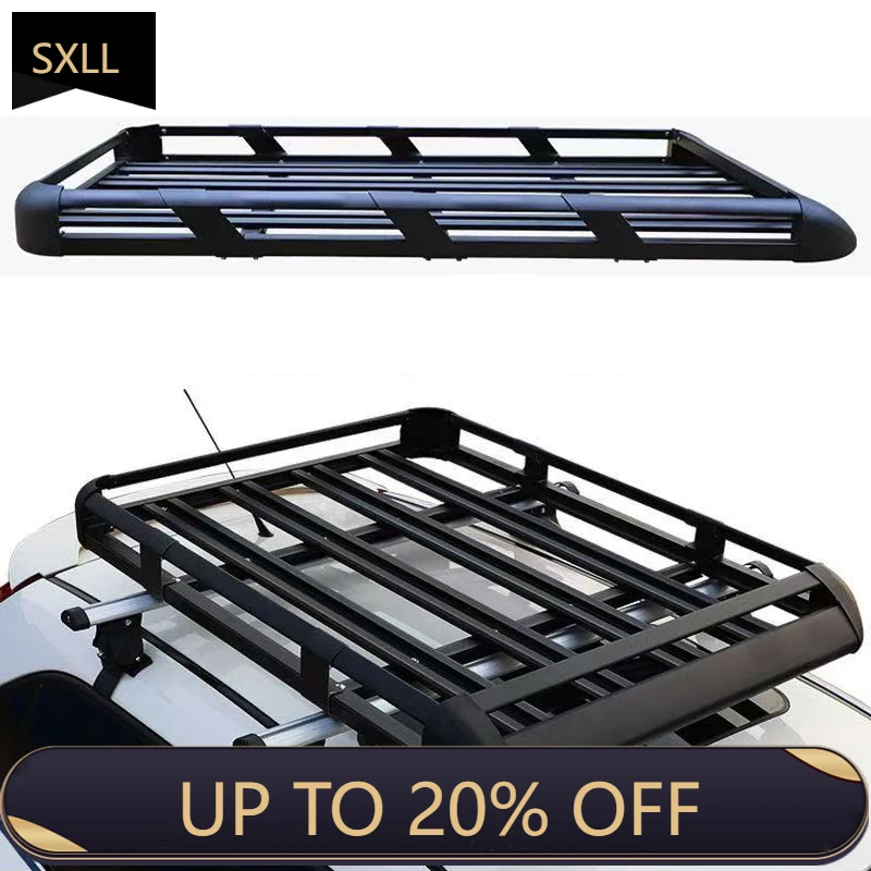 

SXLL 4x4 Universal Double Aluminum Alloy Car Top Hook Installation Cargo Load Rack 160 * 100cm Parts Car Roof Rack