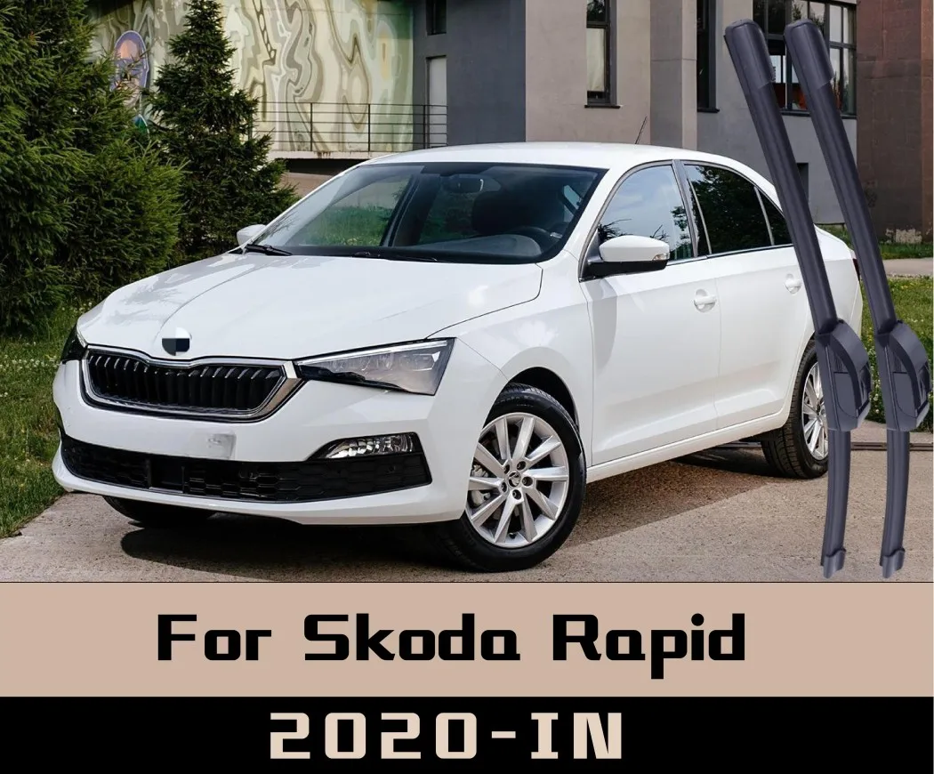 

2Pcs For Skoda Rapid 2020-IN Wiper Front Wiper Blades Windshield Windscreen Window Brushes Boneless front wipers