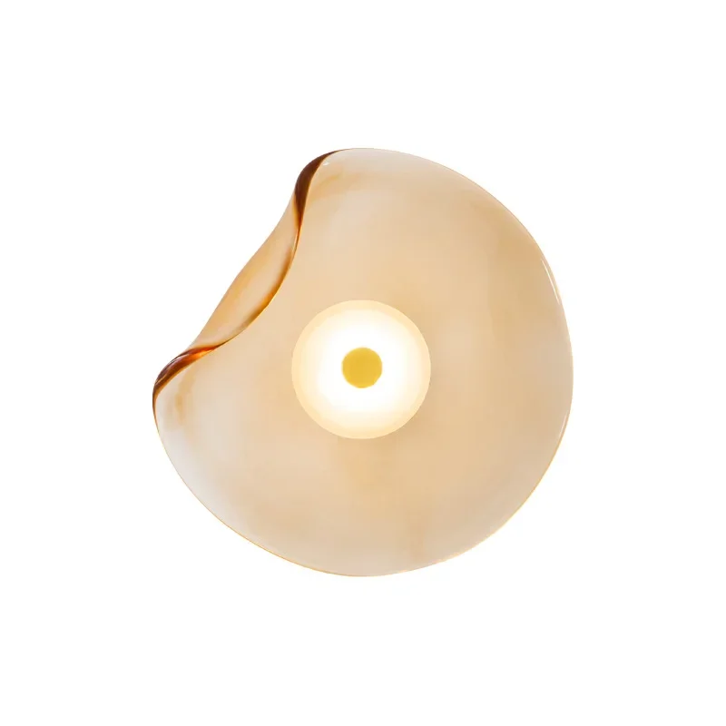 

Nordic postmodern minimalist bedroom living room background wall decoration designer round bedside minimalist wall lamp