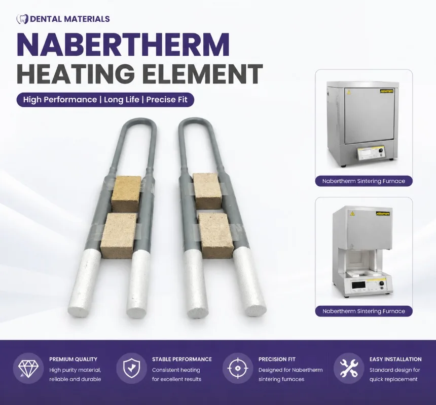 

Nabertherm Heating element for LHT 01/16 LHT 01/17 LHCT 01/16 replacement 1800C Mosi2 High-Temperature Dental Sintering Furnace