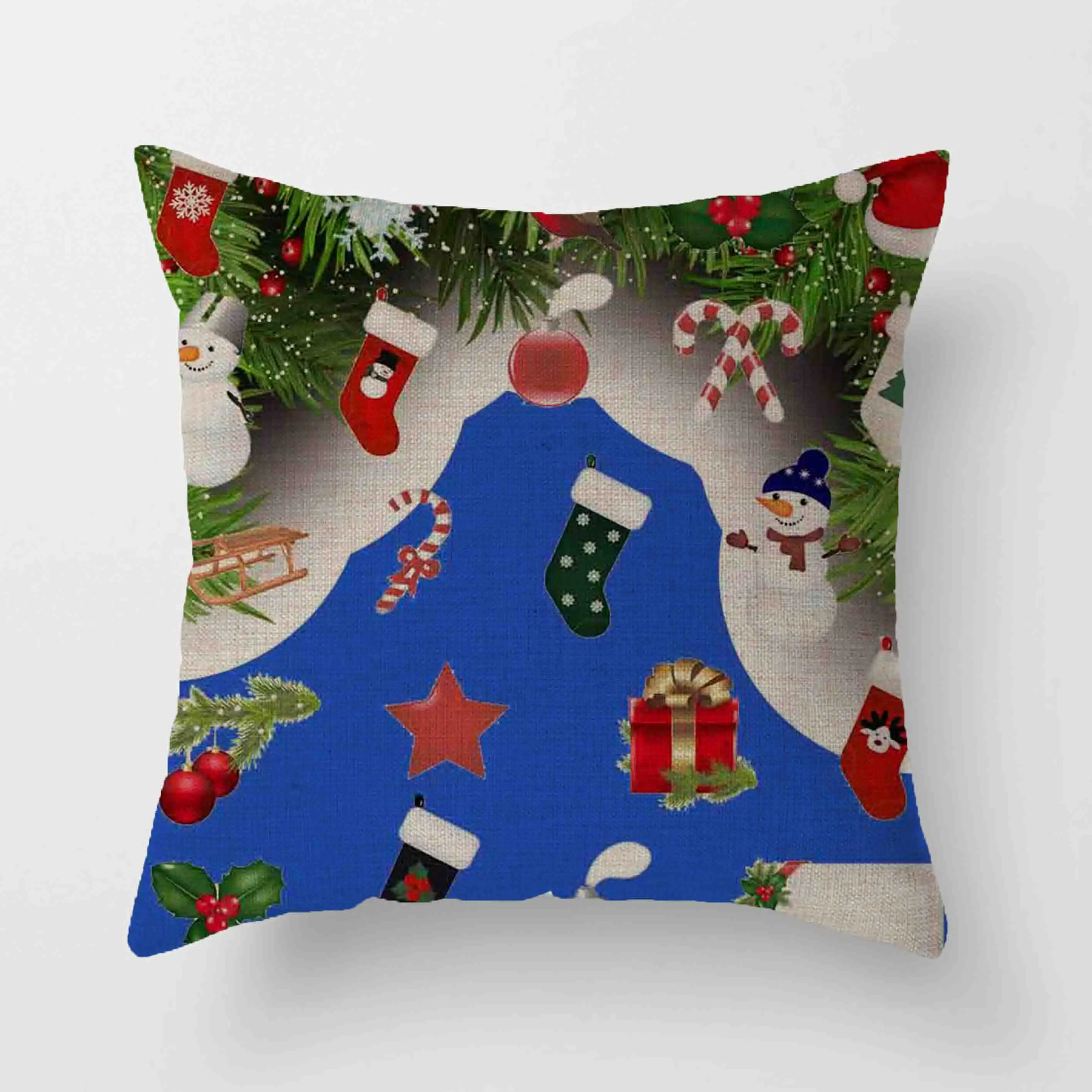 New Christmas linen pillowcase Home decoration pillowcase Christmas pillowcase 45* 45cm cushion cover