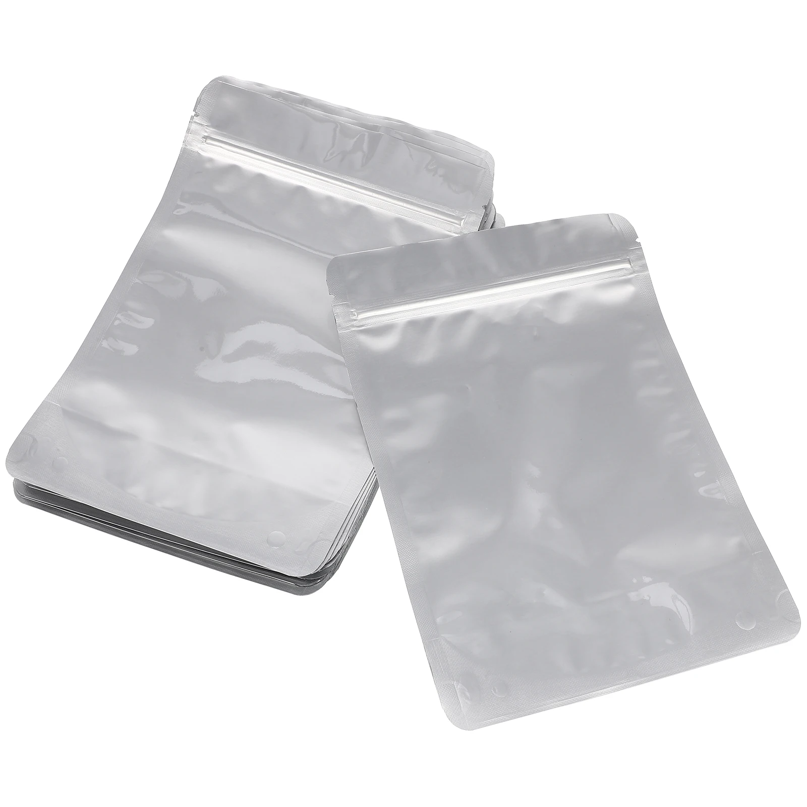 

30 Pcs Resealable Food Storage Bags Reusable Small Pouch Vacuum Seal Silver For Business Tea Sugar Cereals
