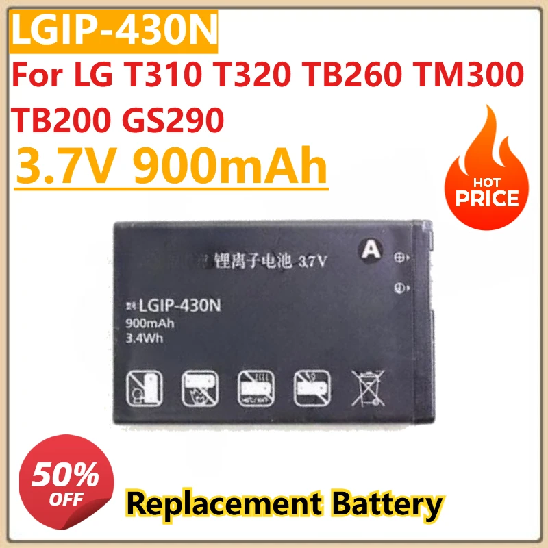 

LGIP-430N 3,7 В 900 мАч аккумулятор для LG T310 T320 TB260 TM300 TB200 GS290 высококачественный аккумулятор