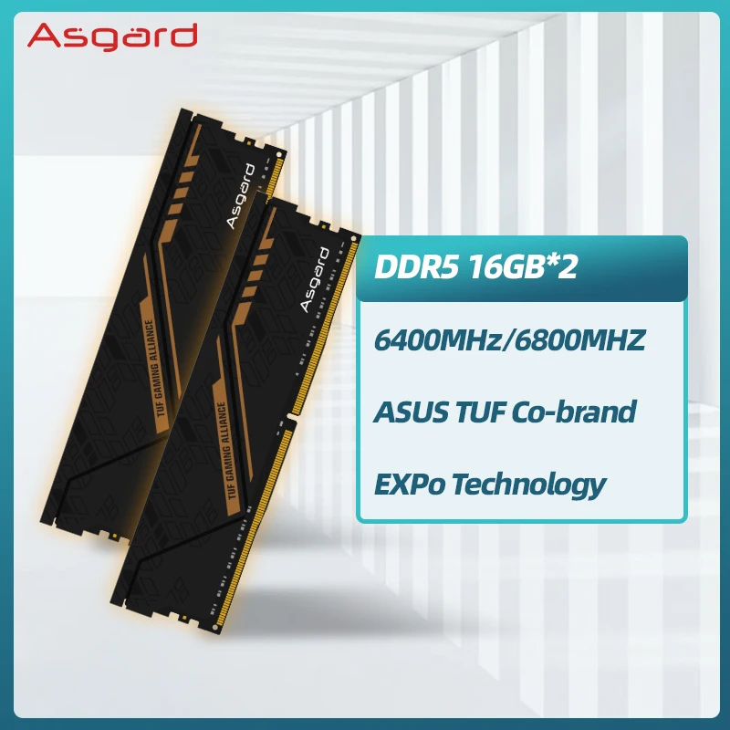 Asgard TUF Series Co-brand DDR5 RAM PC 16GBx2 6000MHz 6400MHz 6800MHz  Memory memoria ram for Desktop Udimm