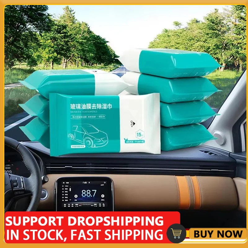 

Car Glass Cleaner Wipes Auto Brightening Stain Removal Wipes Car Glass Cleaning Wipes Window Cleaner Anti Fog Wipes For Car