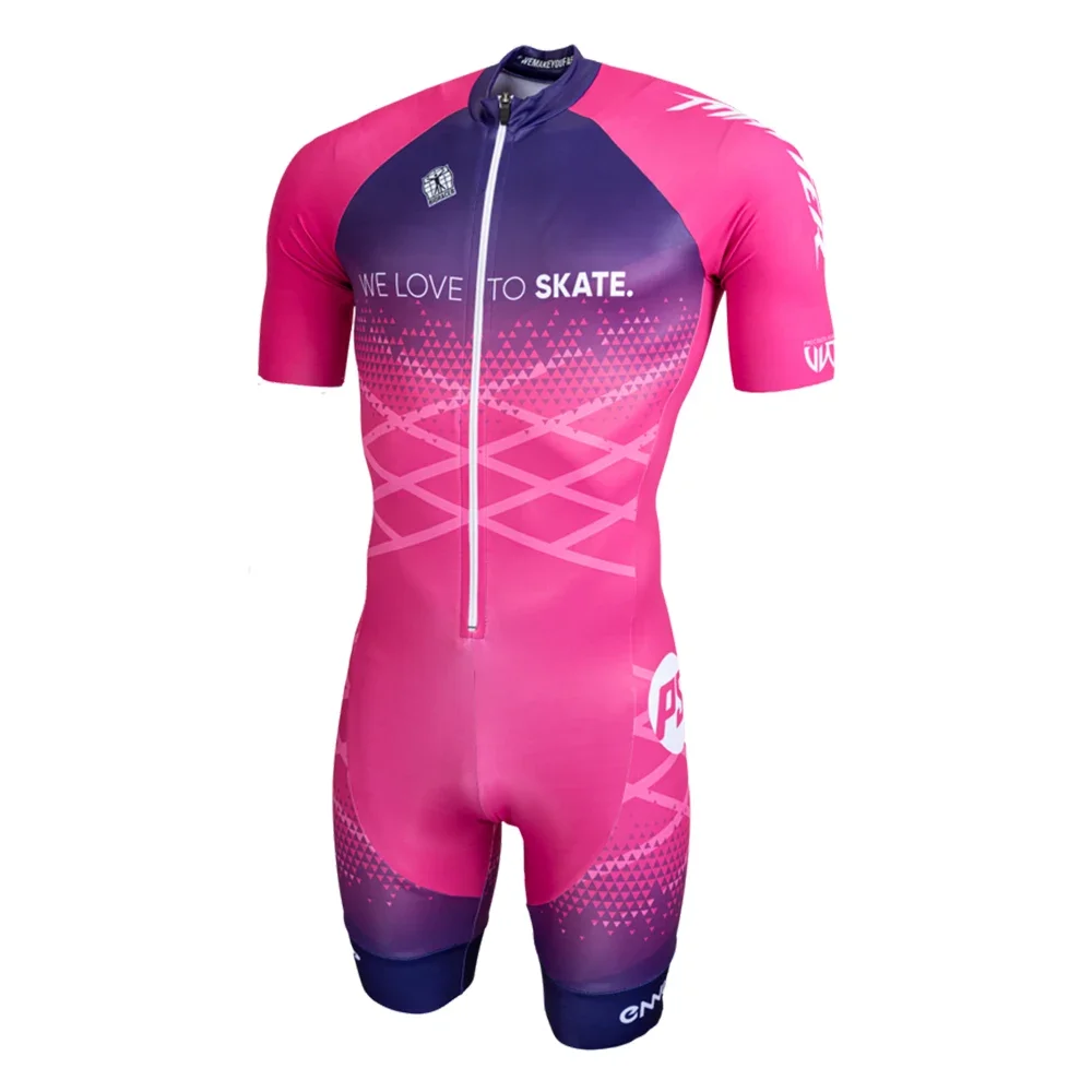 Powerslide inline skinsuit team areo speedsuit summer men cycling clothing skate suits ciclismo pro racing apparel short sleeves