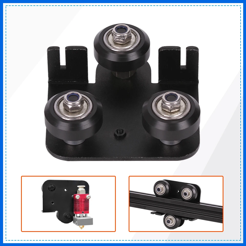מדפסת תלת-ממד 2020 v-Openbuildd V Slot Gantry Plat Set Slide Plate Pulley עבור CR-10 / Ender-3 Metal Extruder Nozzle Fixing Wheels