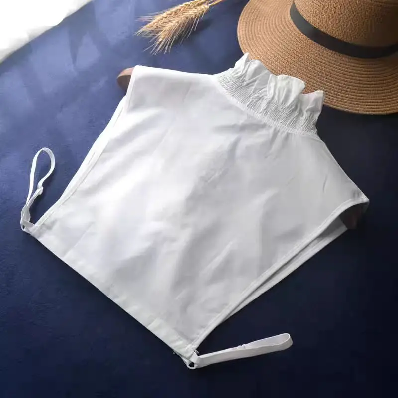 Fake Collar for Womens Cotton Deep V-neck Shirt Detachable Decor Collar Autumn and Winter Matching Sweater Cardigan False Collar