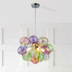 Lampadario a soffitto di design in vetro con palloncini colorati nordici per soggiorno, sala da pranzo, tavoli alimentari, lampada per scale, apparecchi per la casa