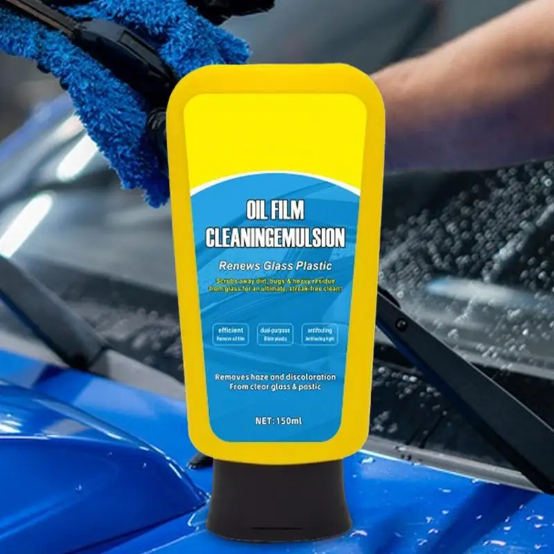 Glass Oil Film Remover Paste Glass Grease Water Stain Cleaner Windshield Polisher Remove Heavy Spots Clear Vision Glaoilmov