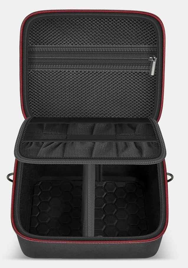 Harde cameratas voor Sony ZV-E10 A6400 A6000 A6100 A6600 A6500 (medium, alleen kitlens), beschermende tas met schouderriem en scheidingsvak