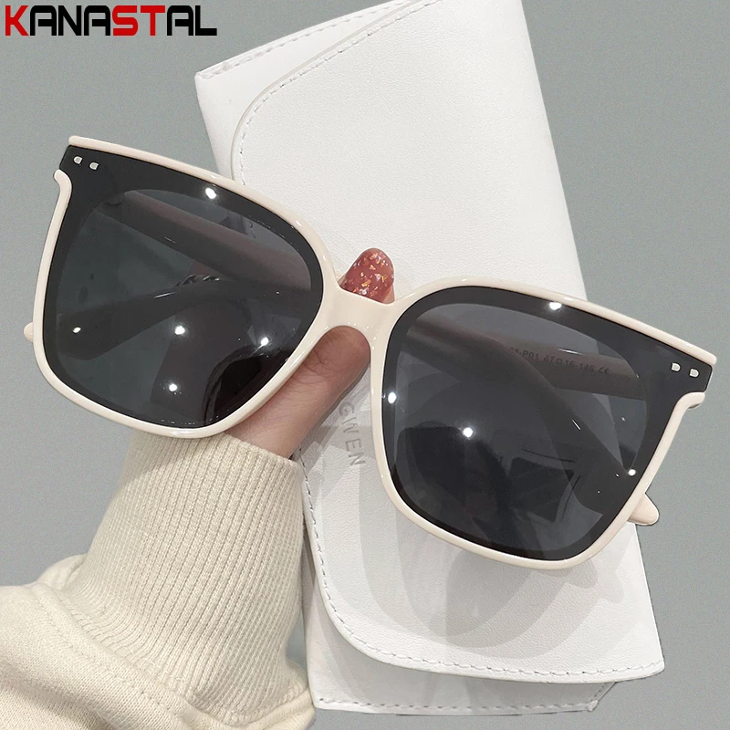 Women Polarized Sunglasses Men UV375 Sun Glasses PC Big Eyeglasses Frame Driving Beach Camping Travel Anti Glare Shade Eyewear