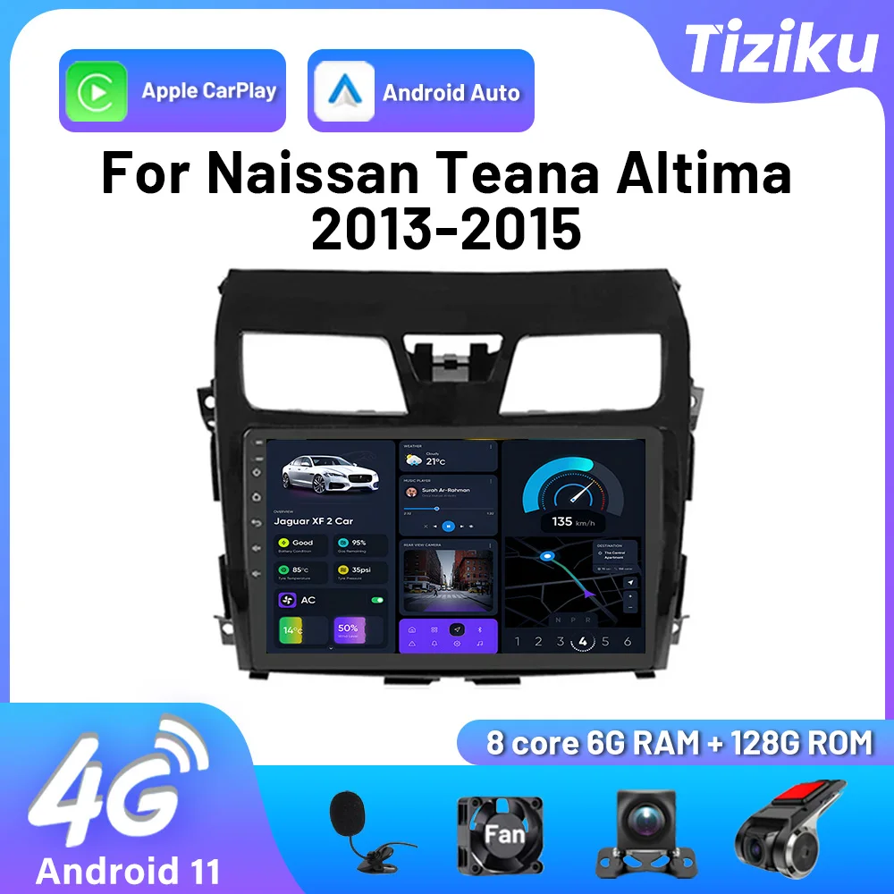 

Autoradio Wireless Carplay Car Radio Android GPS Navigation Car Subwoofer Bluetooth Radio For Nissan Teana Altima 2013-2015 4G