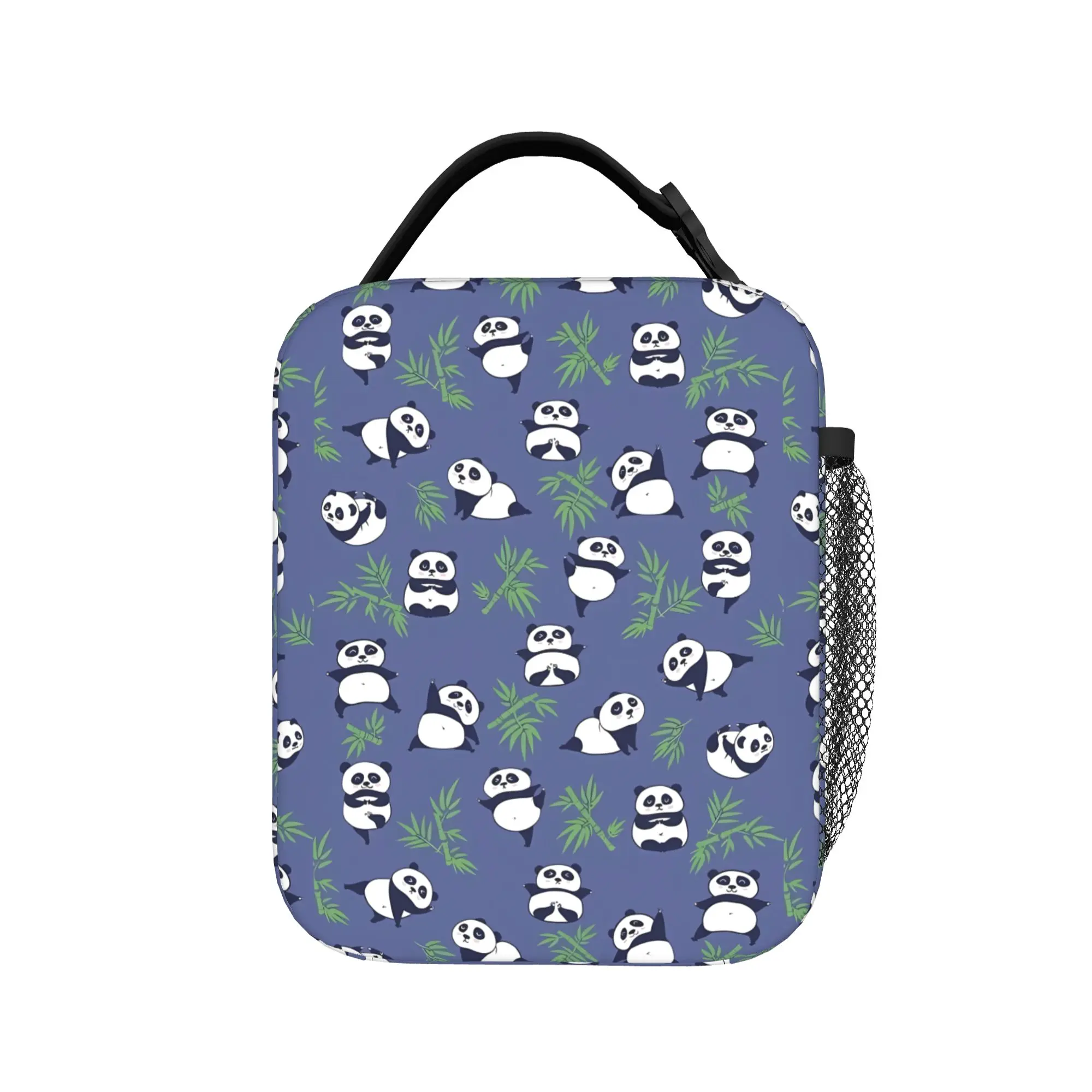 Panda And Bamboo Lunch Bag For Men  Graphic Lunch Box Aesthetic Travel Cooler Bag Portable Zipper Oxford Thermal Lunch Bags