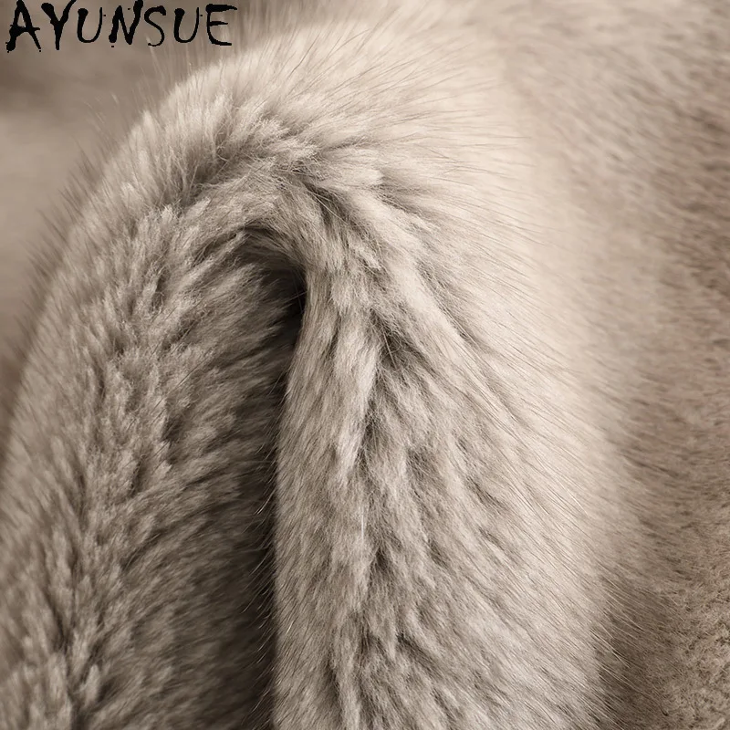 AYUNSUE ナチュラルミンクファーコート レディース 2025年冬 高級ミンクコート レディース服 高品質ロングコート アブリゴ ムヘール