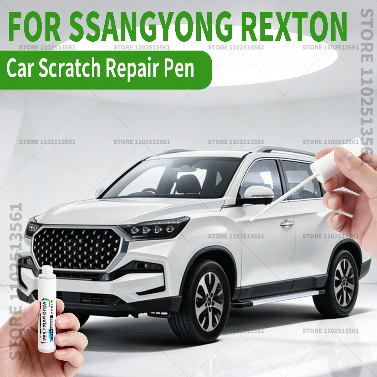 

Ручка-корректор для ремонта краски, средство для удаления царапин, аксессуары для автомобиля DIY, синий, серебристый, белый, черный, графитовый цвет для KGM SsangYong Rexton