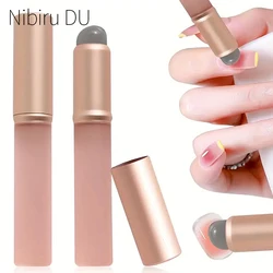 Silicone Nail Brush Flat Applicator Sticks Reusable Lip Brush With Cover For Dust Prevention Silicone Nail Powder Applying Tool