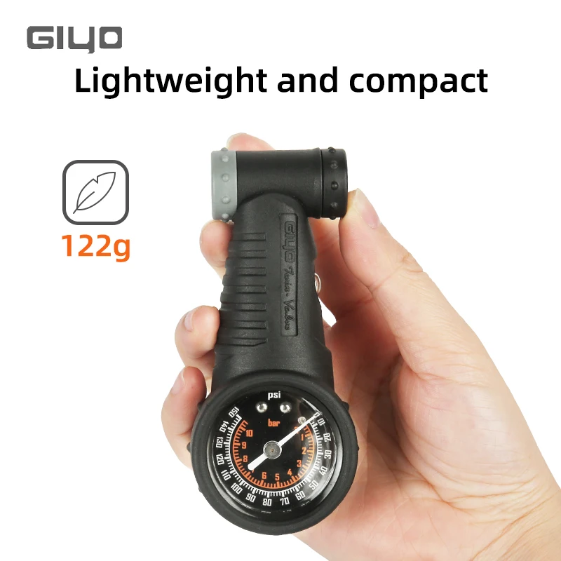 GIYO Dual Sides Bike Pressure Gauge Presta/Schrader 150PSI Mini Portable Professional Gas Pressure Meter Bicycle Tire Air Gauge