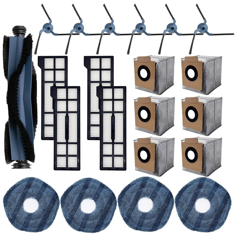 KEOL-สําหรับ Eufy X10 Pro Omni เครื่องดูดฝุ่นหุ่นยนต์หลักแปรงด้านข้างตัวกรอง Hepa Mop ผ้าฝุ่นกระเป๋าเปลี่ยนชิ้นส่วนอุปกรณ์เสริม