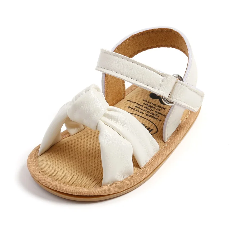 Infant Girls Cute Bowknot Sandals Soft Sole Non-slip Summer Shoes for Baby Toddler Newborn Open Toe Walking Sandals