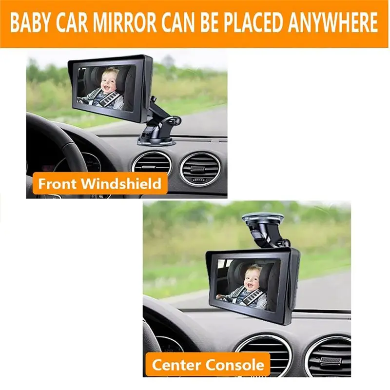 Reliable-Baby Car Camera, Baby Car Rearview Mirror, 4.3 Inch Baby Car Monitor, Baby Car Seat Rearview Mirror Camera, Observe Bab