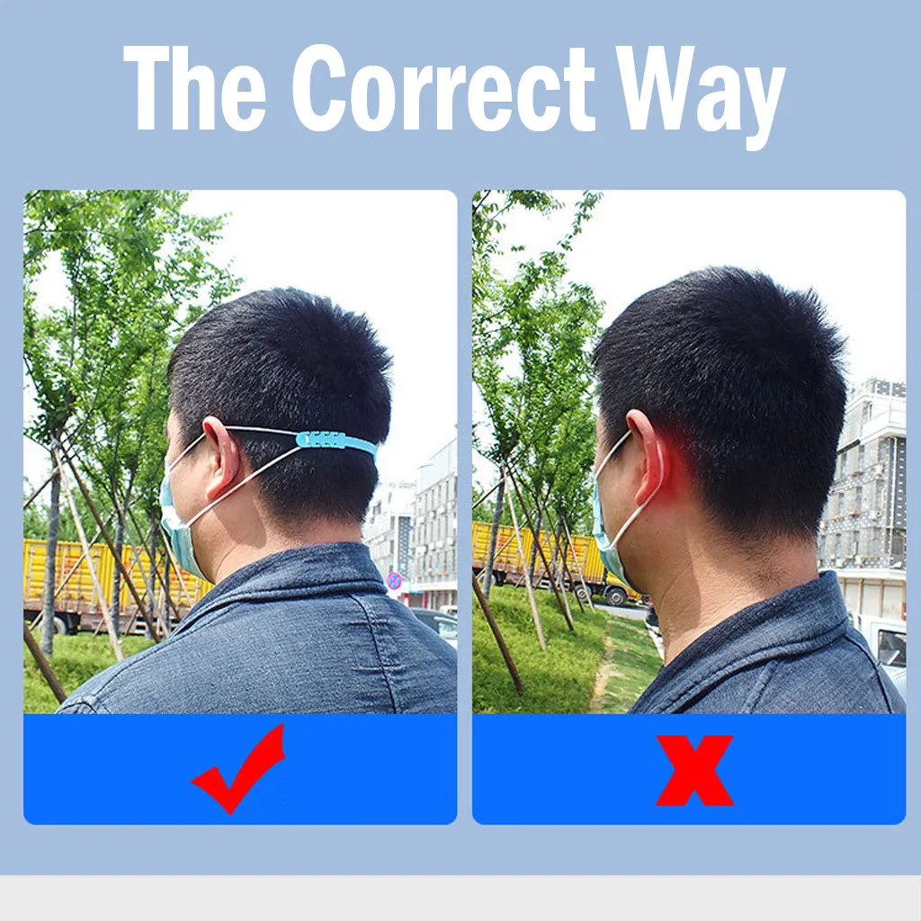 قناع مضاد للخنق لحماية الأذن، ملحقات قناع خطاف الأذن قابلة للتعديل، لون سادة، متعدد الألوان، حماية يومية عملية #4