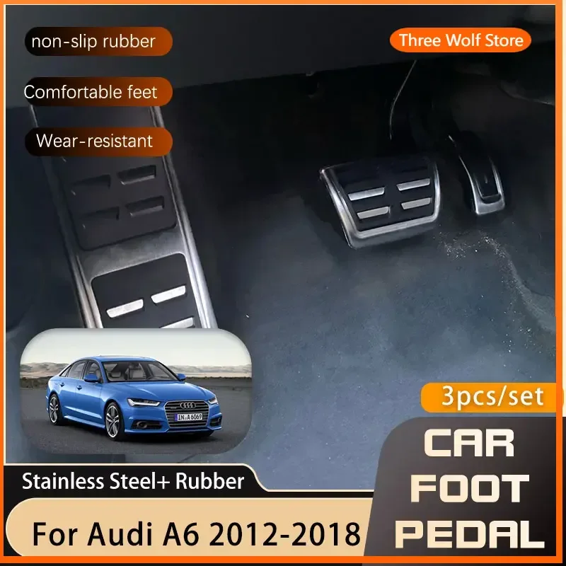 

Car Pedals for Audi A6 MK4 C7 2012 2013 2014 2015 2016 2017 2018 Accelerator Brake Rest Foot Pedal Cover Accessories Car-styling