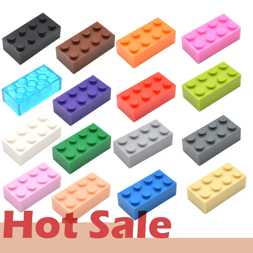 

30PCS DIY Building Blocks Thick Figures Bricks 2x4 Dots Educational Creative Size Compatible With Plastic Toys for Children Gift