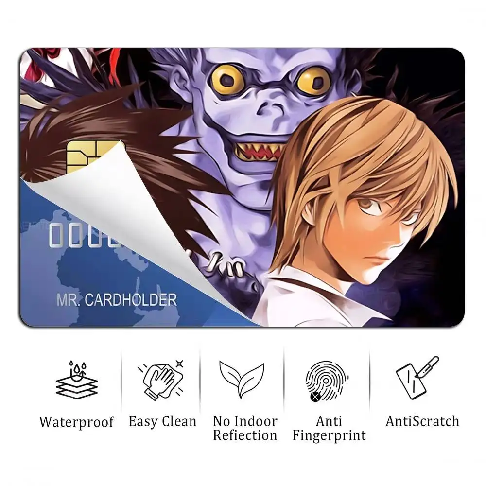 Kira-L NEW design D-Death Note Card Stickers for Bank Access Protective Waterproof Film Cover Sticker Gift