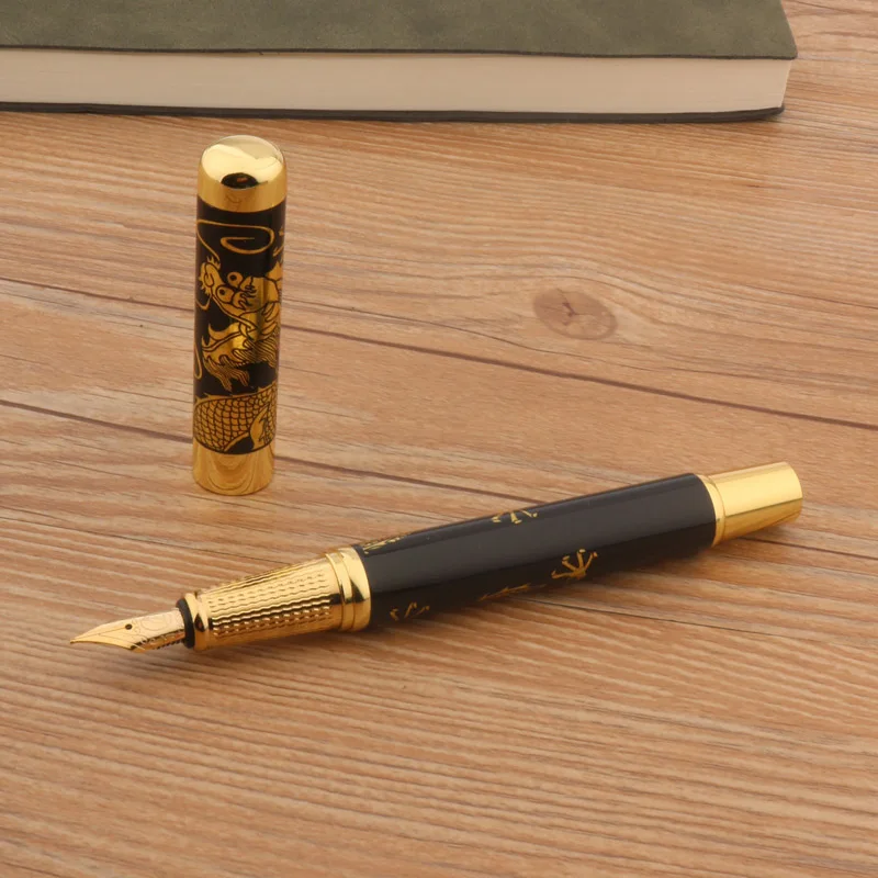 Luxury Metal Fountain Pen Classic relief dragon Office School Supplies Ink Pens New