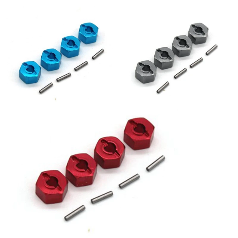 Adaptateur de moyeu hexagonal de roue en métal de 2023 Hot-4Pcs 12mm pour MJX H16 16207 16208 16209 16210 1/16 RC voiture mises à niveau pièces accessoires