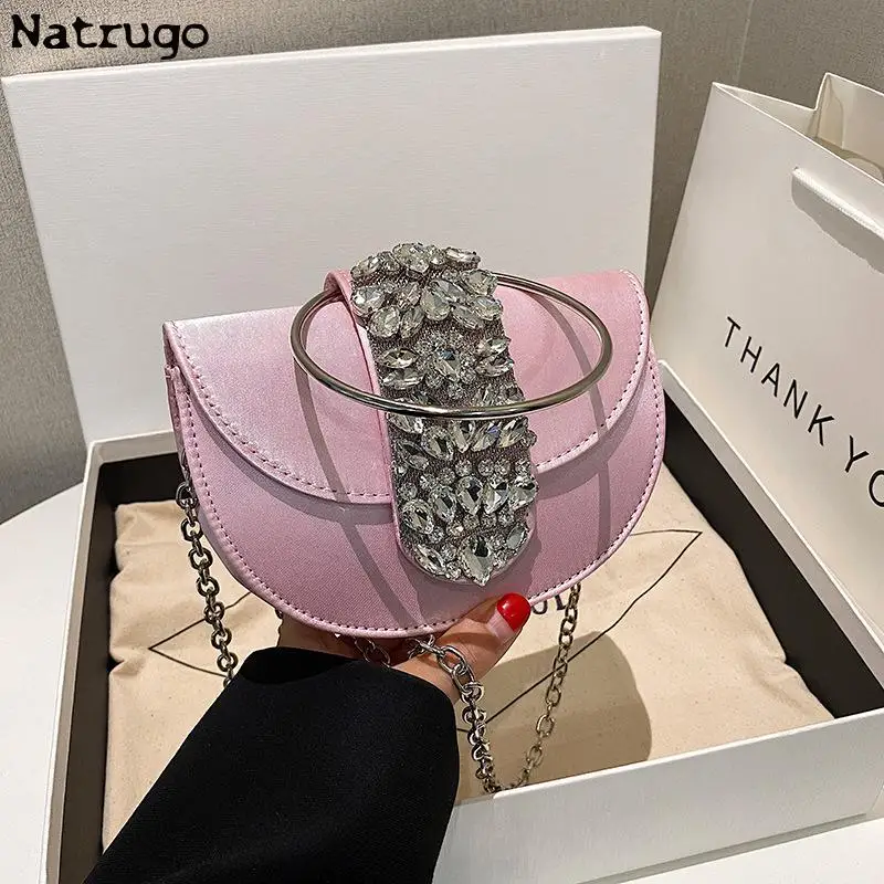 2023 New Women Luxury Evening Bags Shiny Rhinestone Clutch Money Purses Fashion Shoulder Bag Handbag Wedding Party Dinner Bag