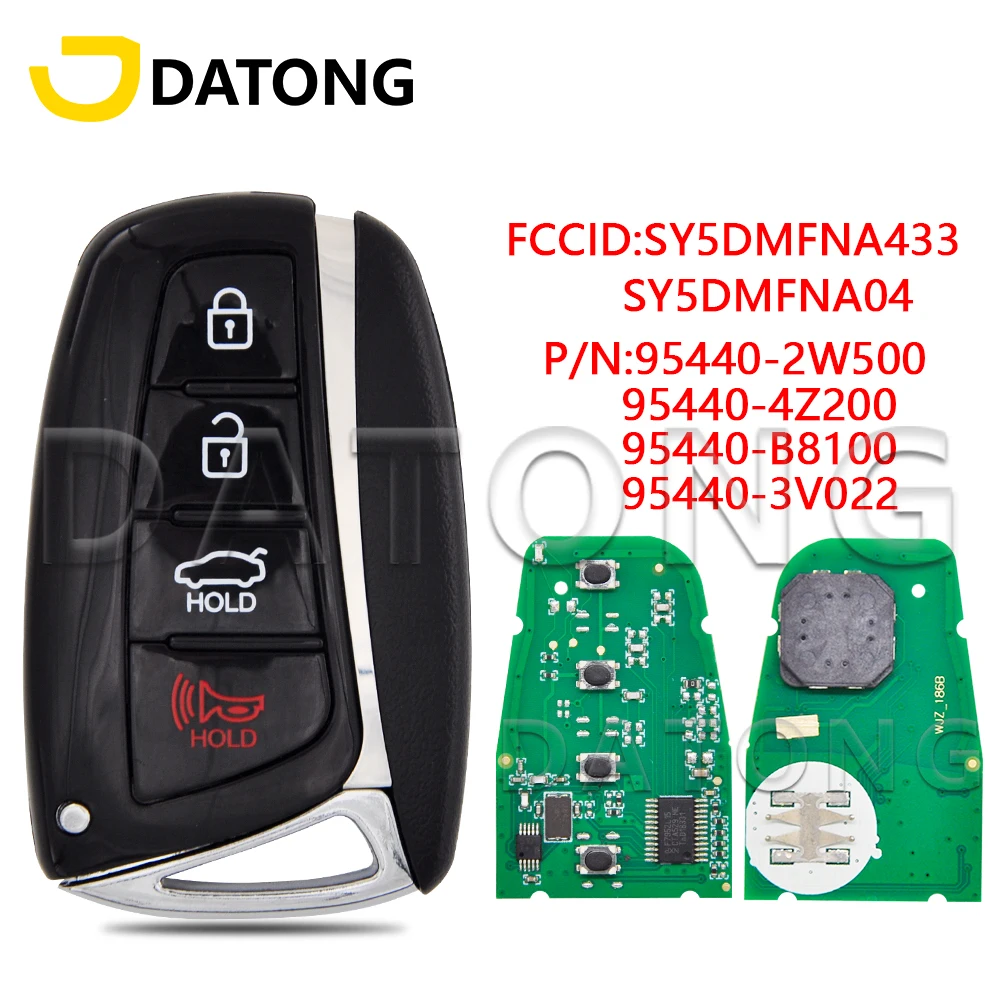 

Datong World Car Remote Control Key For Hyundai Santa Fe Genesis Azera 2013-2018 SY5DMFNA04 SY5DMFNA433 ID46 PCF7952 Keyless Go