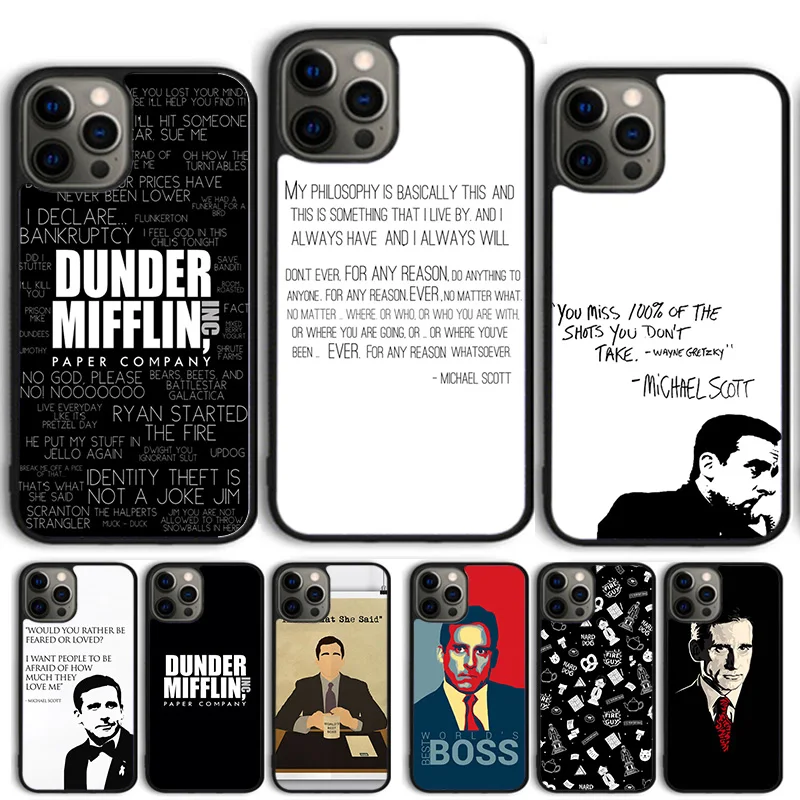 Michael Scott The Office Humor Phone Case For iPhone 14 15 16 13 12 Mini Max Cover For Apple 11 Pro Max 6S 8 7 Plus SE2020