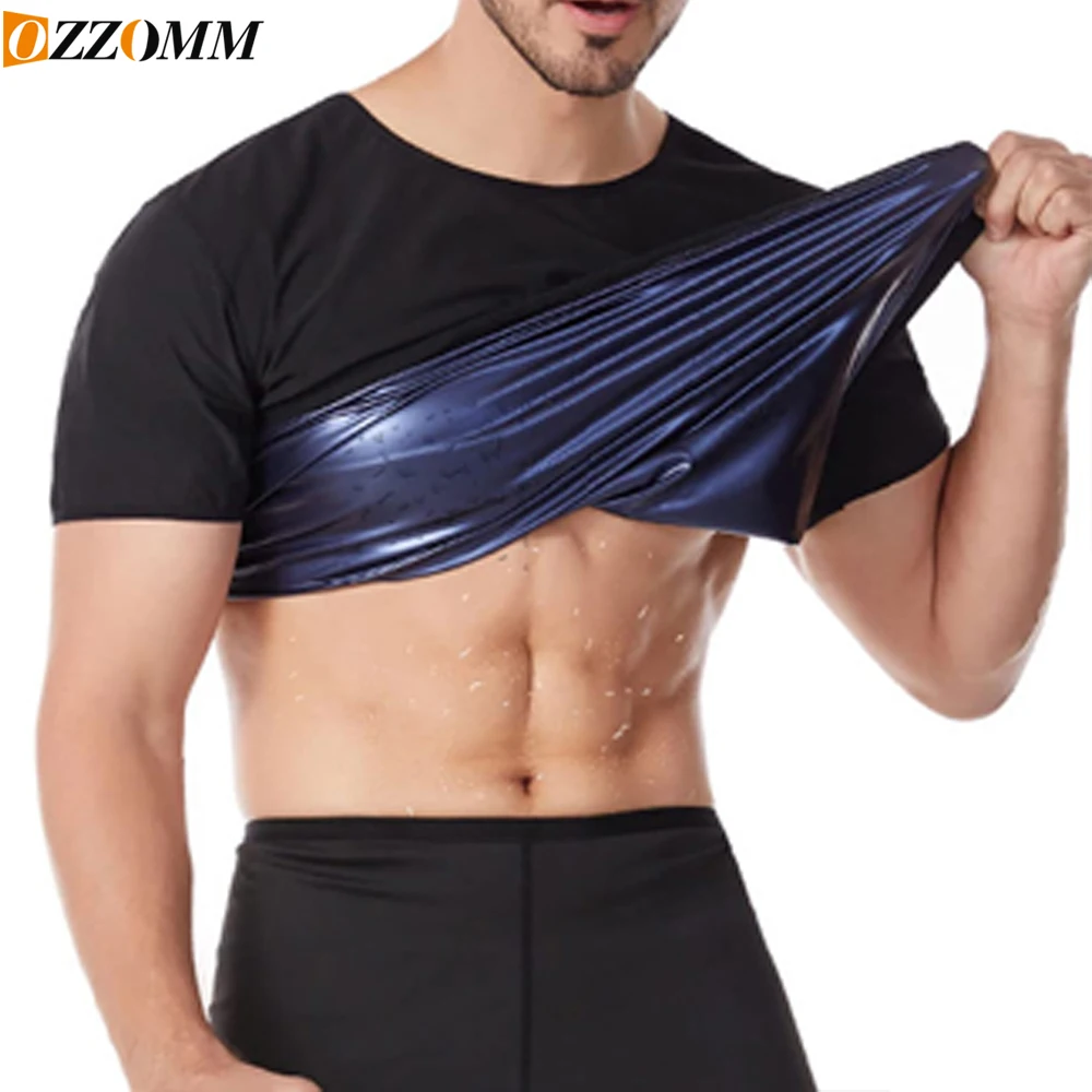 1PC Compression Sauna Shirt for Men,Short Sleeve Sweat Suit Shapewear,Instant Tummy Control Slimming Top for Workout &Daily Life