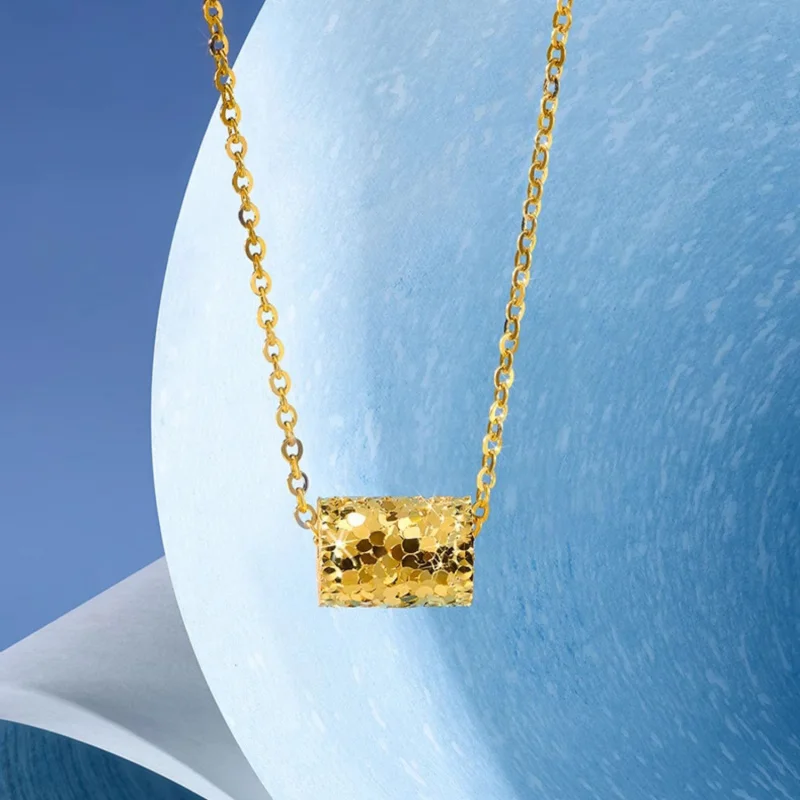 

Ремесло мигает ледяную чешу дракона, золотое ожерелье на удачу, легкая роскошная элегантная высококачественная универсальная цепочка на ключицу