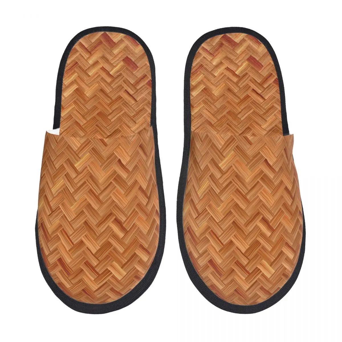 

Женские домашние тапочки с индивидуальным принтом под плетеную корзину из ротанга, мягкие, теплые, с эффектом памяти, пушистые, для дома и улицы